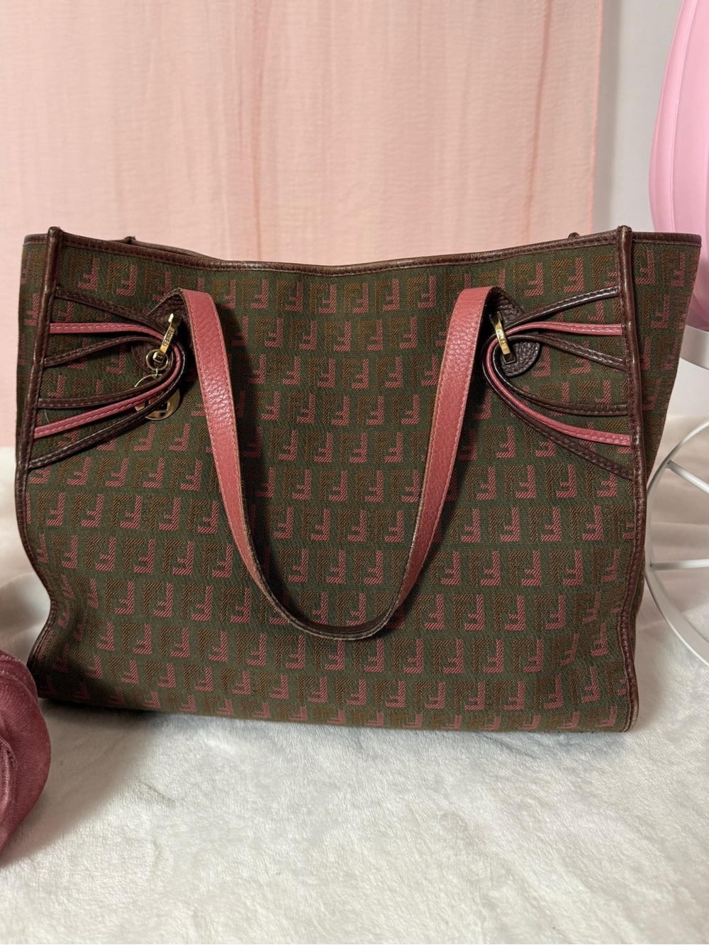 Authentic Fendi Monogram FF Zucchino Tote